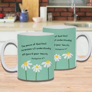 The Peace of God (Philippians 4:6, 7)- Daisy Series 11 oz Ceramic Mug JW
